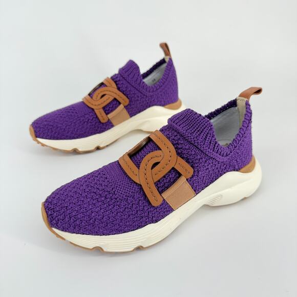 Tods Sportivo Kate Sneakers Size 7.5 EU 38 Chain Knit Purple Italy Designer - Picture 2 of 10